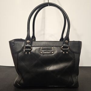 Kate Spade Black Leather Handbag - Diamond Patterned